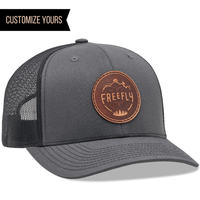 custom logo leather patch Richardson 112 Trucker Charcoal / black  leather patch camo hats bulk