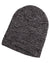 custom uncuffed Ribbed Marled beanie stocking cap with logo patch ba524 black  