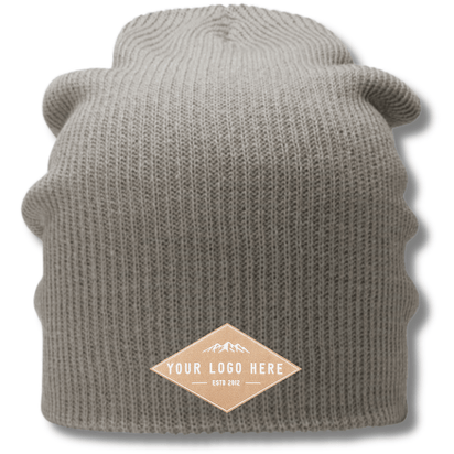 Richardson 149 – Super Slouch Uncuffed Knit Beanie | Custom Beanies with Your Logo in Bulk-woven-patch-Dekni Creations Inc.
