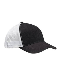 black white eco friendly organic cotton trucker hat customizable in bulk wholesale