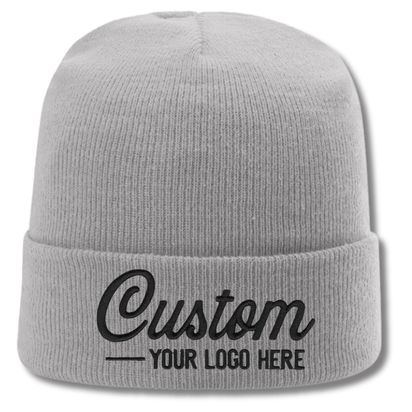 Richardson R18 – Solid Cuffed Beanie | Custom Beanies with Your Logo in Bulk-embroidered-Dekni Creations Inc.
