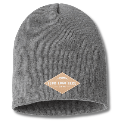 Cap America SKN28 – Made in USA Sustainable Recycled Beanie | Custom Beanies with Your Logo in Bulk-woven-patch-Dekni Creations Inc.