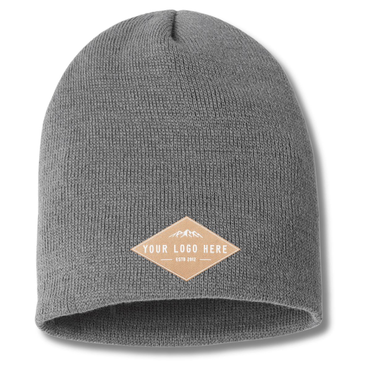 Cap America SKN28 – Made in USA Sustainable Recycled Beanie | Custom Beanies with Your Logo in Bulk-woven-patch-Dekni Creations Inc.