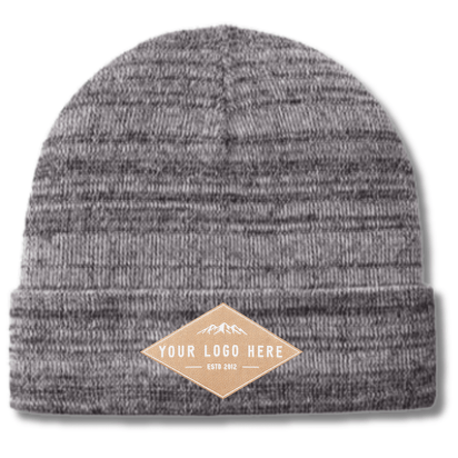 Port Authority C939 – Marled Knit Cuff Beanie | Custom Beanies with Your Logo in Bulk-woven-patch-Dekni Creations Inc.