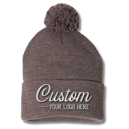 Sportsman SP15 – Knit Pom Beanie Stocking Cap | Custom Beanies with Your Logo in Bulk-embroidered-Dekni Creations Inc.