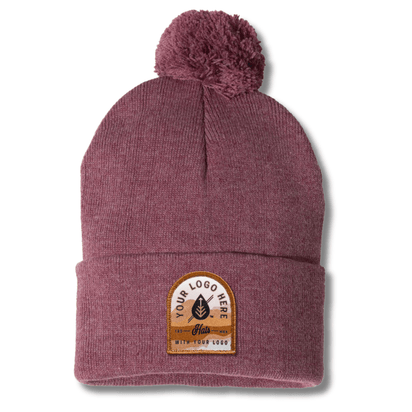 Sportsman SP15 – Knit Pom Beanie Stocking Cap | Custom Beanies with Your Logo in Bulk-printed-patch-Dekni Creations Inc.
