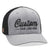 Heather grey black Flexfit 6311 custom embroidered trucker hat with your logo by Dekni Creations