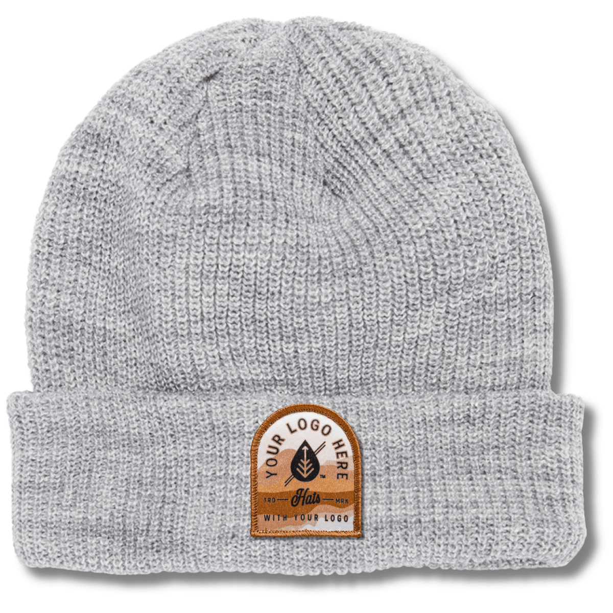 Flexfit 1545K – Ribbed Knit Beanie | Custom Beanies with Your Logo in Bulk-printed-patch-Dekni Creations Inc.