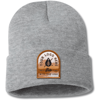 Sportsman SP12 – Solid Knit Beanie Stocking Cap | Custom Beanies with Your Logo in Bulk-printed-patch-Dekni Creations Inc.