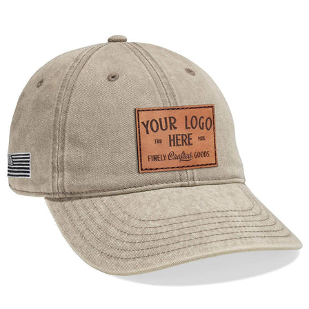 Khaki Richardson 382 Custom Embroidered Snow Washed Cotton Baseball Hat by Dekni Creations