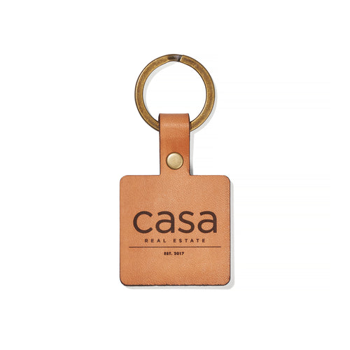 quality leather keychain with engraved custom logo wholesale made in usa eco friendly