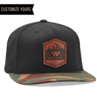 leather patch camo hat with custom logo