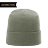 loden custom logo folded tag stocking hat beanie with cuff   in bulk with leather tags, woven labels, embroidered patches 