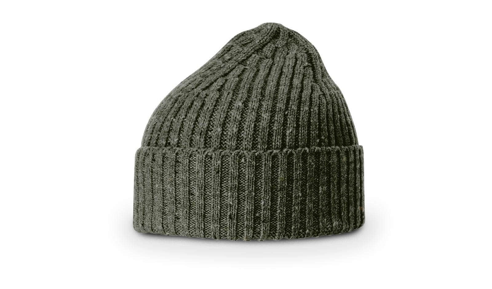 speckled green merino wool beanie for custom promotional Embroidery and Laser engraved leather patch