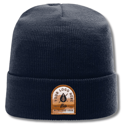 Richardson R18 – Solid Cuffed Beanie | Custom Beanies with Your Logo in Bulk-printed-patch-Dekni Creations Inc.