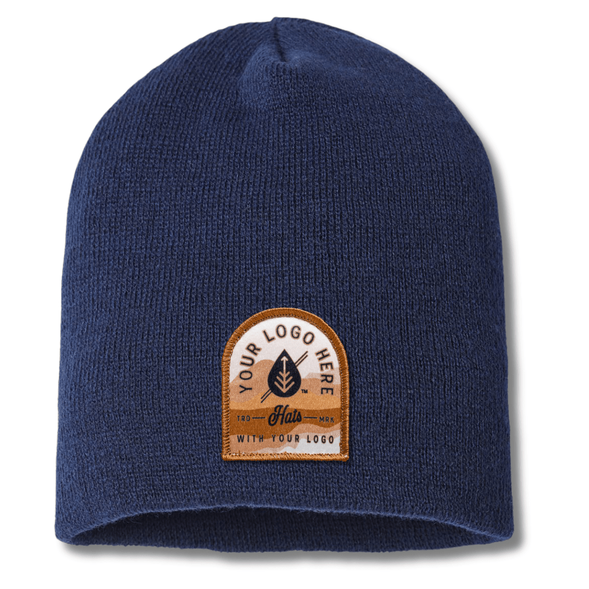 Cap America SKN28 – Made in USA Sustainable Recycled Beanie | Custom Beanies with Your Logo in Bulk-printed-patch-Dekni Creations Inc.