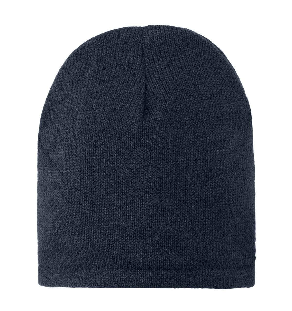 navy cp91l Port & Company® Fleece-Lined Knit Cap Uncuffed Beanie bulk Custom with Your Logo 