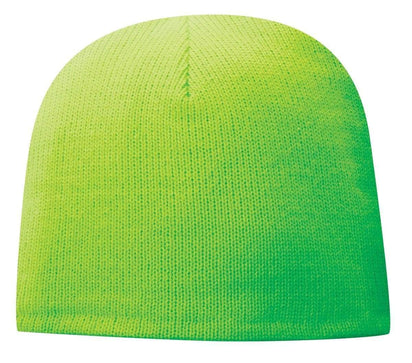 CP91L Port & Company® – Fleece-Lined Uncuffed Beanie | Custom Hats with Your Logo in Bulk-Neon Green-Dekni-Creations