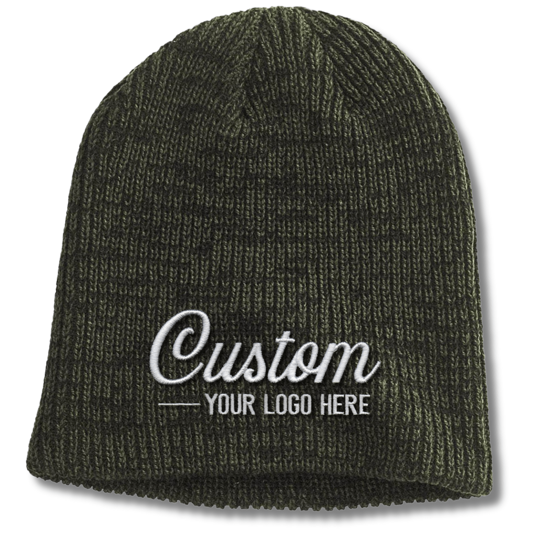 BA524 – Uncuffed Ribbed Marled Beanie | Custom Beanies with Your Logo in Bulk