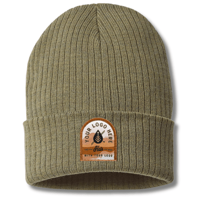 RIO – Sustainable Recycled Rib Knit Beanie | Custom Beanies with Your Logo in Bulk-printed-patch-Dekni Creations Inc.