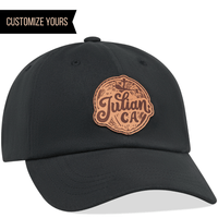 personalized bulk cotton baseball dad hats unstructured 6245pt black with engraved leather patch logo for company hats