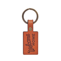 quality customized leather keychain with real genuine full grain leather custom engraved logo in bulk for business or company or corporate gifting promotional events 100% made in usa