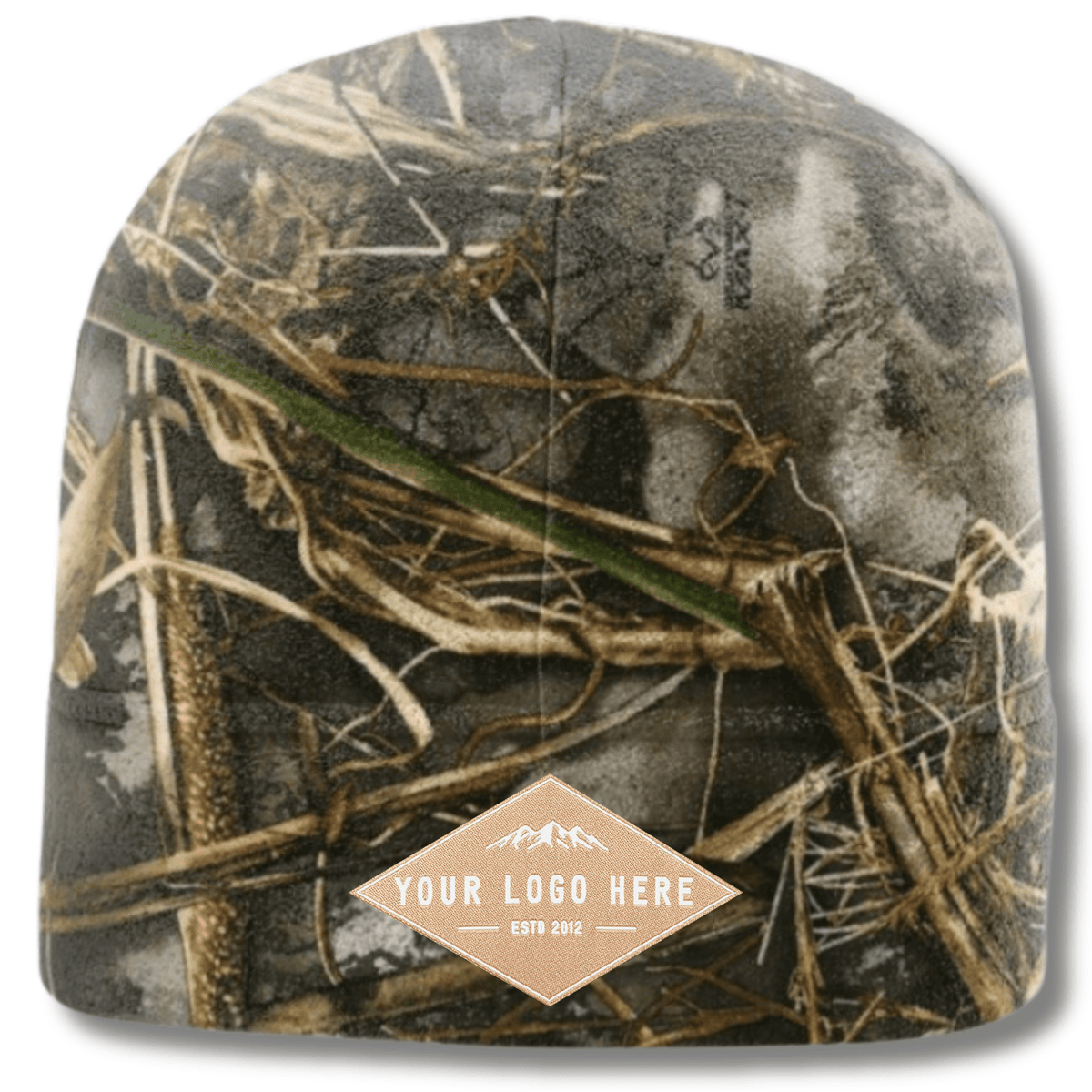 Richardson 121 – Camo Microfleece Beanie | Custom Beanies with Your Logo in Bulk-woven-patch-Dekni Creations Inc.