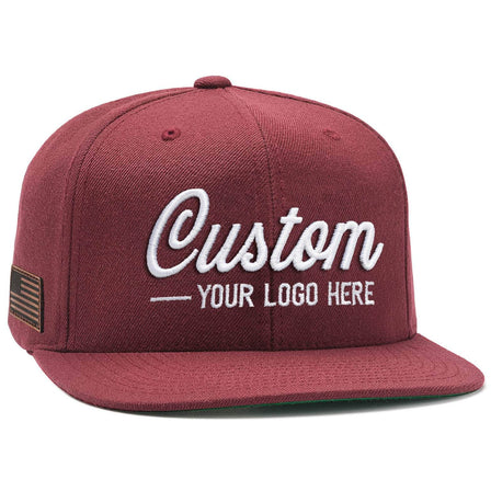 Yupoong 6089M(T) – High-Profile Wool Flat Bill Hat | Custom Hats with Your Logo in Bulk-Dekni-Creations