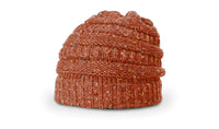 rust speckled rib knit slouch winter beanie customized with your logo