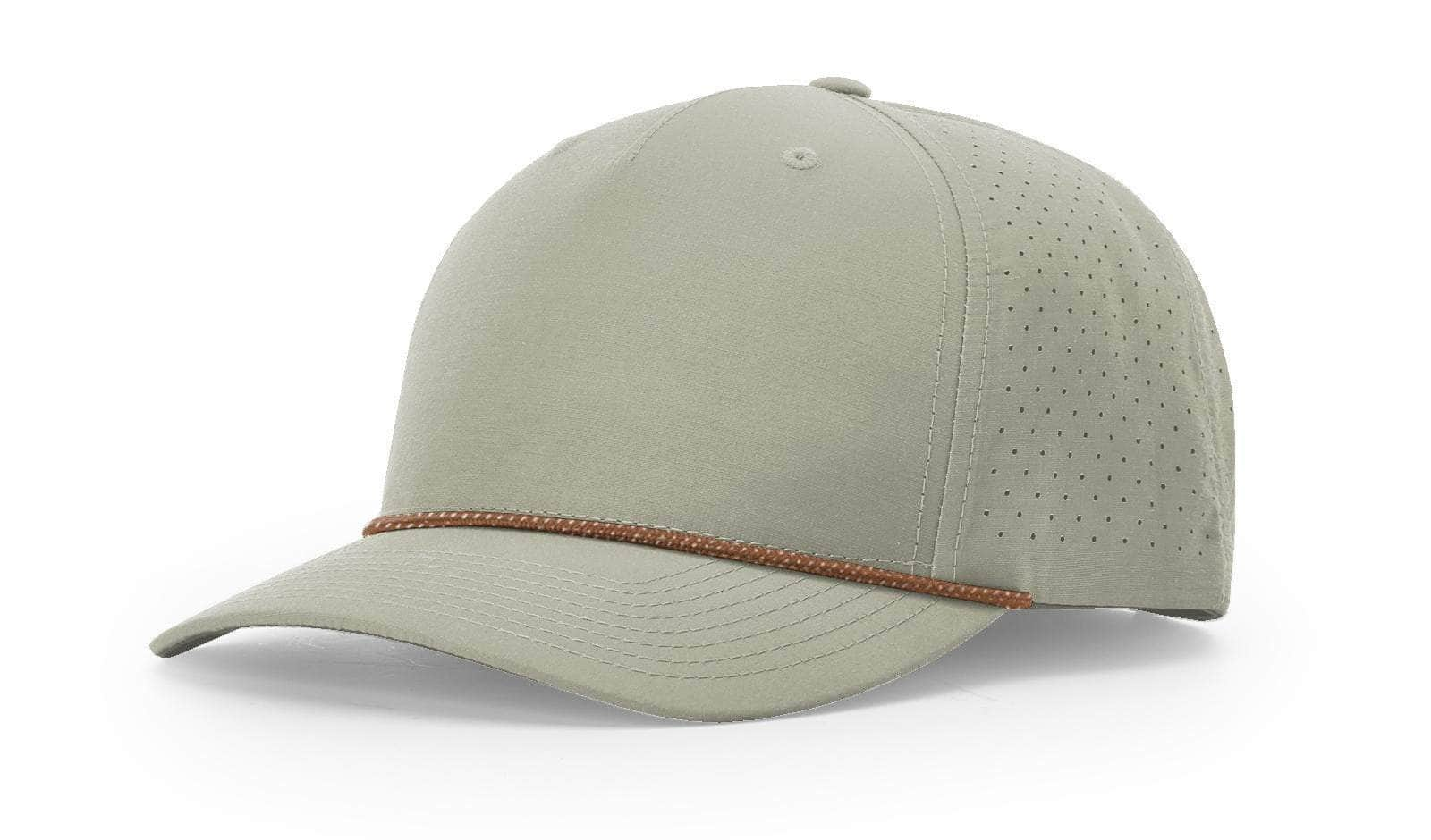 Richardson 355 – Laser Perforated Performance Rope 5-Panel Snapback | Custom Hats with Your Logo in Bulk-Trench Coat/Russet-Grey-Dekni-Creations