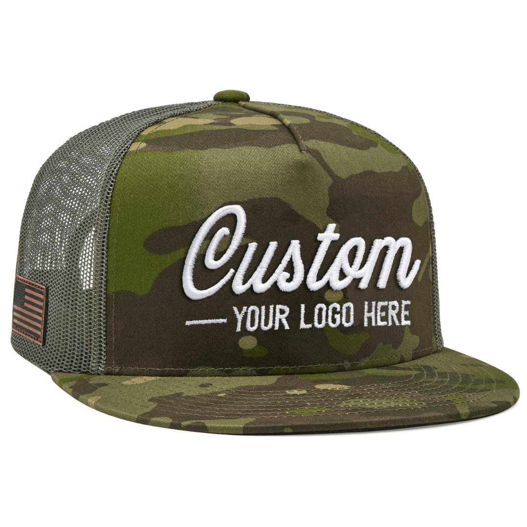 Yupoong 6006MC – Multicam® Trucker Flat Bill Hat | Custom Hats with Your Logo in Bulk-Dekni-Creations