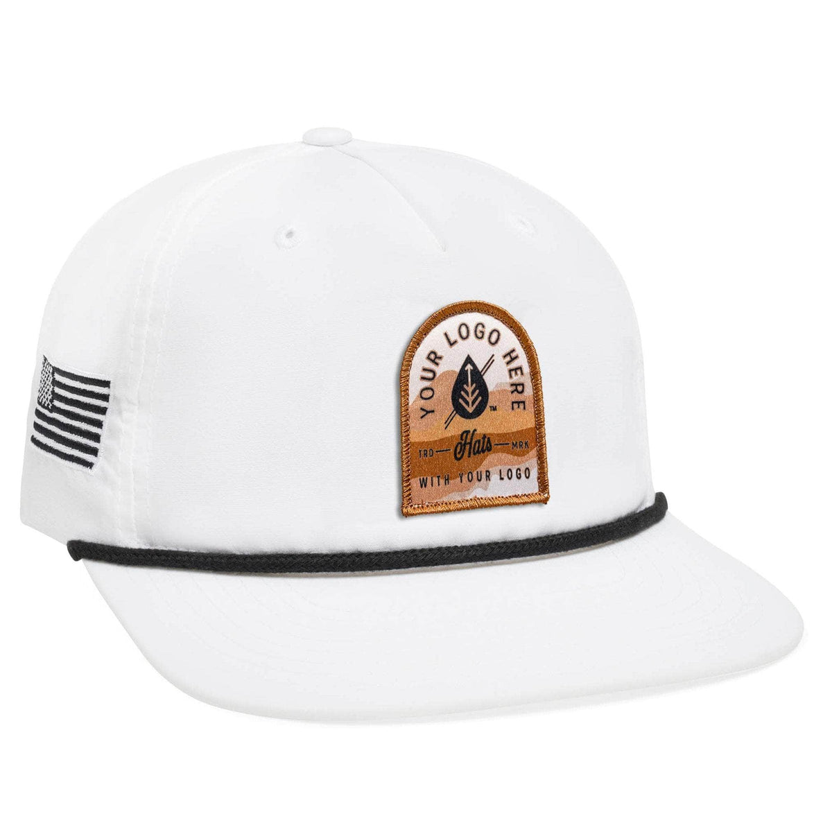 Custom Hats with Your Logo - Pinch Front Grandpa Flat Bill