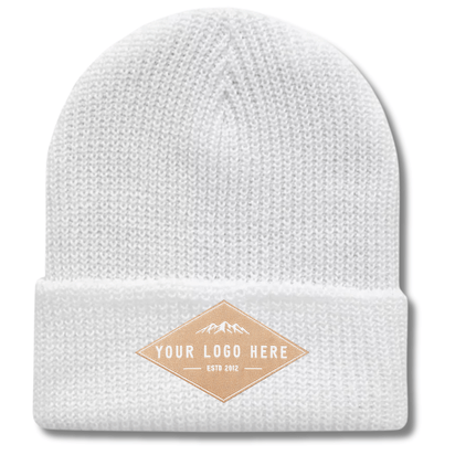 600 – Cuffed Beanie | Custom Beanies with Your Logo in Bulk-woven-patch-Dekni Creations Inc.