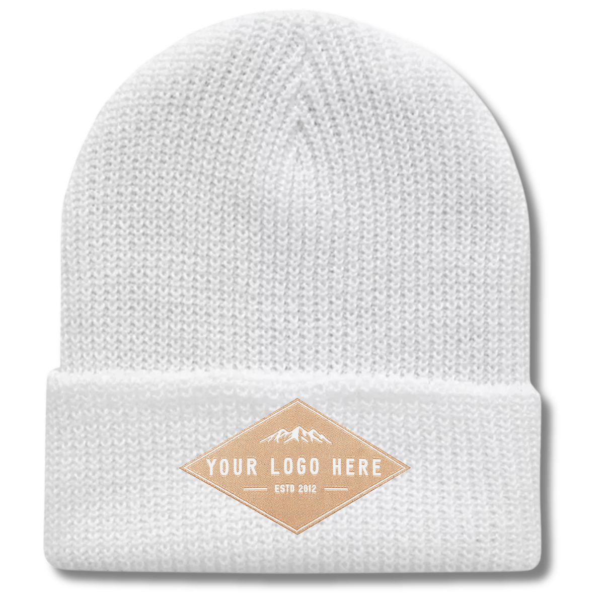 600 – Cuffed Beanie | Custom Beanies with Your Logo in Bulk-woven-patch-Dekni Creations Inc.