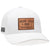 White Yupoong 6789M custom leather patch wool snapback hat with your logo by Dekni Creations