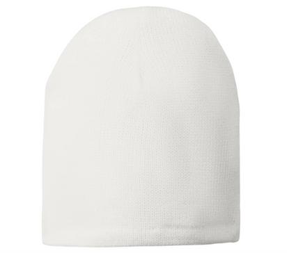 CP91L Port & Company® – Fleece-Lined Uncuffed Beanie | Custom Hats with Your Logo in Bulk-White-Dekni-Creations