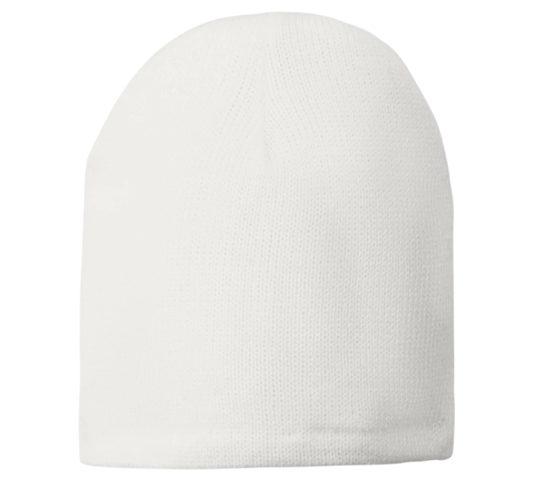 CP91L Port & Company® – Fleece-Lined Uncuffed Beanie | Custom Hats with Your Logo in Bulk-White-Dekni-Creations