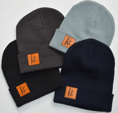 Custom Leather Patch Beanies with Your Logo | Decorated in