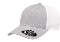 110m heather grey white custom flexfit hats with customize your logo text