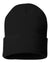 customizable black custom sp12 Sportsman 12" Solid Winter Knit Beanie Stocking Cap