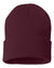 customizable maroon custom sp12 Sportsman 12" Solid Winter Knit Beanie Stocking Cap