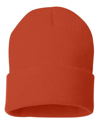 customizable safety orange custom sp12 Sportsman 12" Solid Winter Knit Beanie Stocking Cap