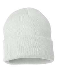 customizable white custom sp12 Sportsman 12" Solid Winter Knit Beanie Stocking Cap