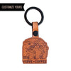 verve coffee Engraved custom Leather Keychain in bulk by dekni creations