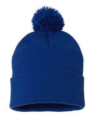 custom sp15 pom pom knit cap with patch