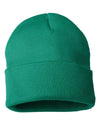 customizable green custom sp12 Sportsman 12" Solid Winter Knit Beanie Stocking Cap