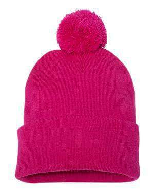 custom sp15 pom pom knit cap with embroidery