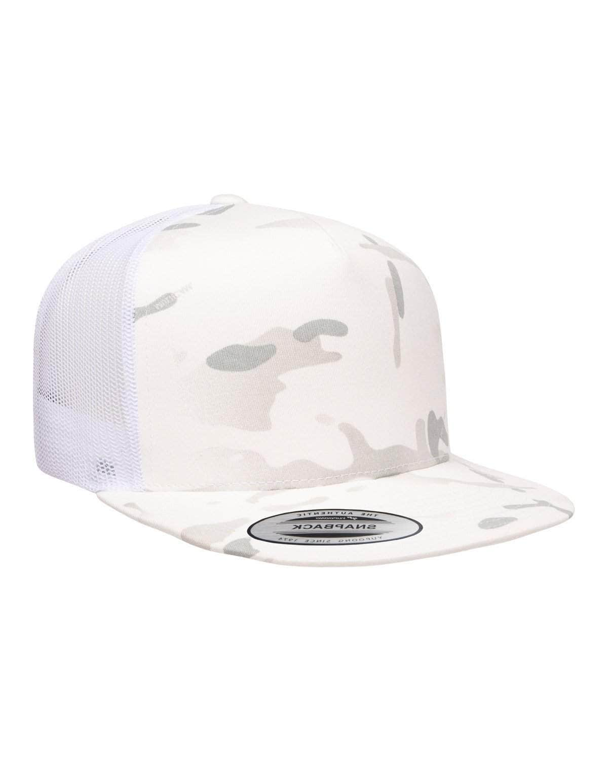 6006MC Yupoong Multicam® Trucker Flat Bill Hat (Bulk Custom with Your Logo)