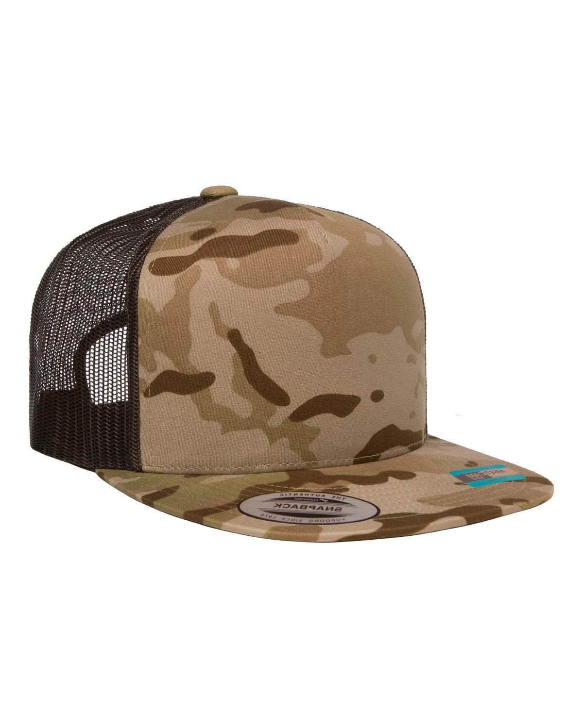 6006MC Yupoong Multicam® Trucker Flat Bill Hat (Bulk Custom with Your Logo)