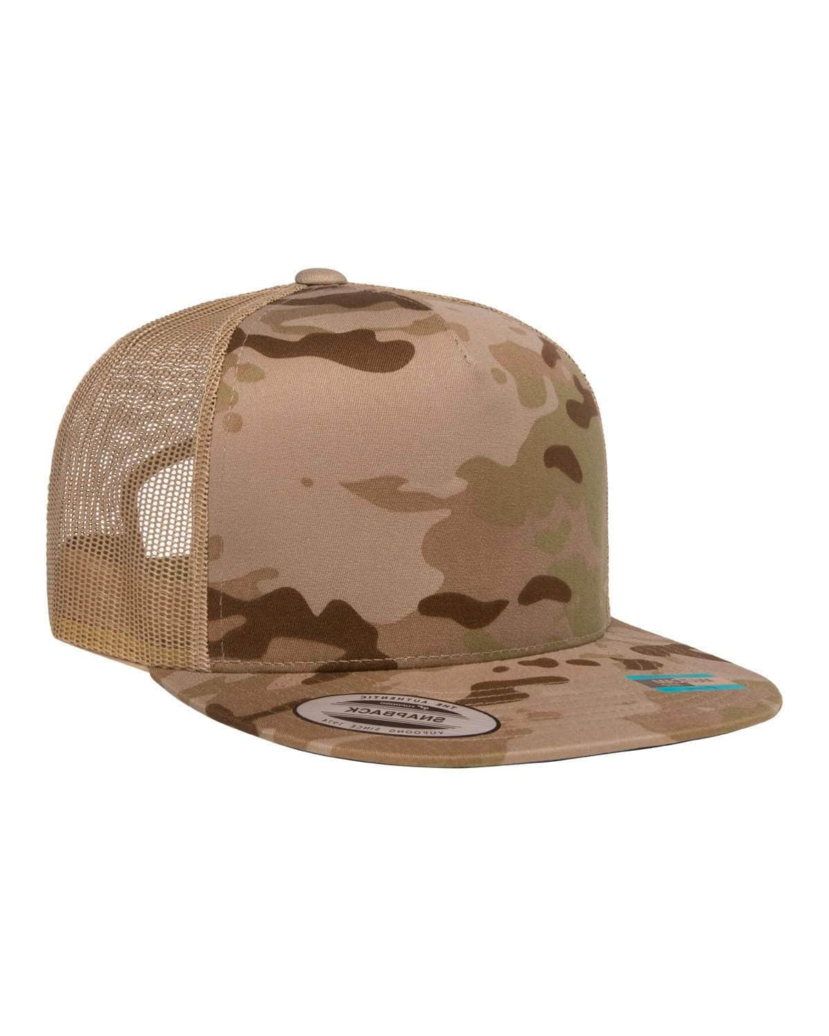 6006MC Yupoong Multicam® Trucker Flat Bill Hat (Bulk Custom with Your Logo)